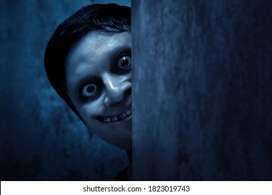 Scary ghost face, halloween theme - Shutterstock ID 1823019743