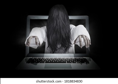 Scary Ghost Woman Coming Out Laptop Stock Photo 1818834830 | Shutterstock