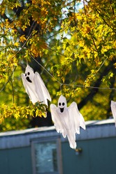 La llorona, mexican scary ghost floating on a graveyard at night ...