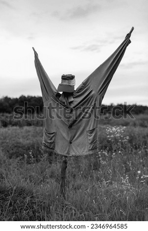 Similar – Image, Stock Photo Woman opening arms while enjoys nature in a tree forest.