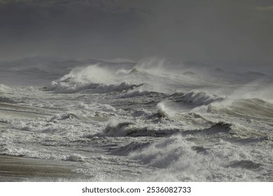 Scary sea. In a beach from northern portuguese rocky coast during winter storm. - Powered by Shutterstock