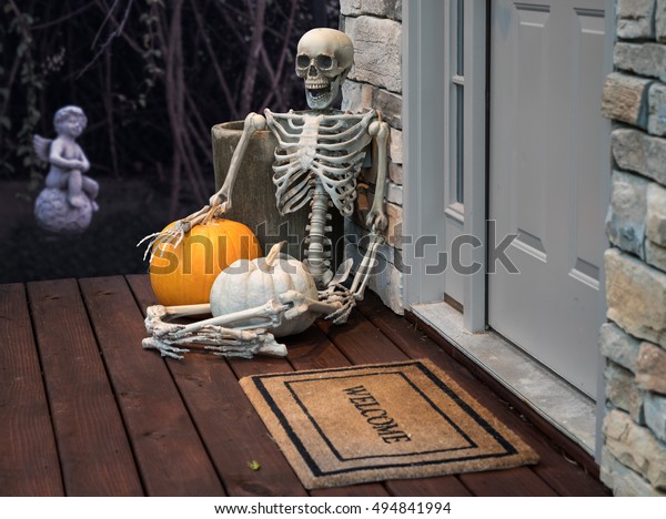 Stock photo of a Halloween image of a skeleton 