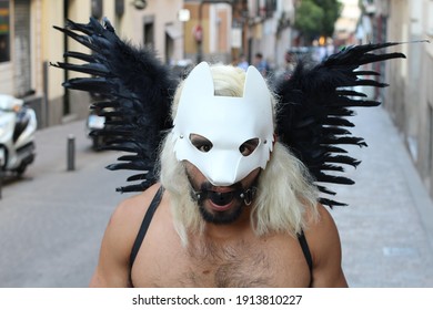 Scary And Surreal Angel On The Street