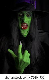 Scary Witch Signaling Come Here Low Stock Photo 76404940 | Shutterstock