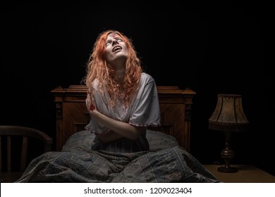 Scary Woman Possessed By Devil Bed Stock Photo 1209023464 | Shutterstock