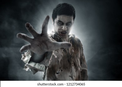 Scary zombie man
