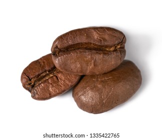  Scattered coffee beans on a white background                               - Shutterstock ID 1335422765