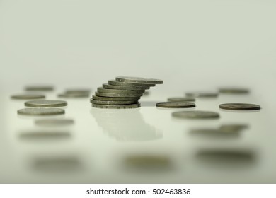 Scattered coins of the USSR. - Shutterstock ID 502463836