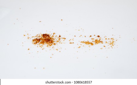 Scattered Crumbs Isolated On White Background