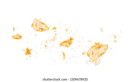 Scattered Crumbs Isolated On White Background