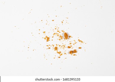 Scattered Crumbs Isolated On White Background