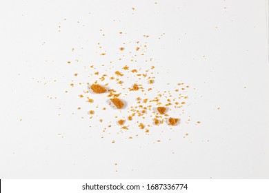 Scattered Crumbs Isolated On White Background