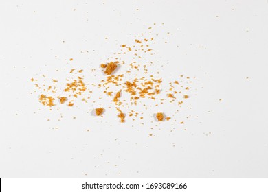 Scattered Crumbs Isolated On White Background