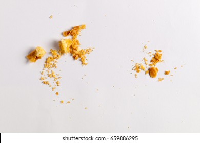 Scattered Crumbs Isolated On White Background