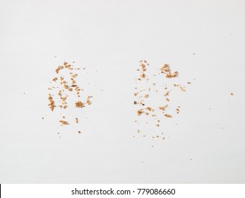 Scattered Crumbs Isolated On White Background