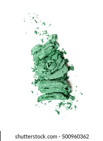 Scattered Green Eyeshadow On White Background