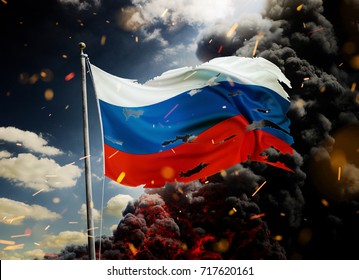 Scattered Russia Flag Smoke Fire Stock Photo 717620161 | Shutterstock