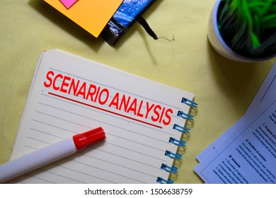 Scenario Analysis Text On A Book Isolated On Office Desk.
