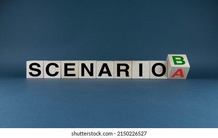 Scenario A to Scenario B. Cubes form the words Scenario A to Scenario B. The concept of developing scenarios and action plans - Shutterstock ID 2150226527