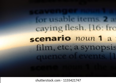 Scenario Word In A Dictionary. Scenario Concept.