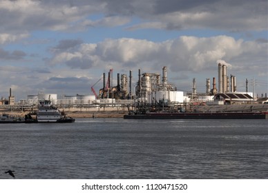 A Scene Along Houston's Ship Channel.