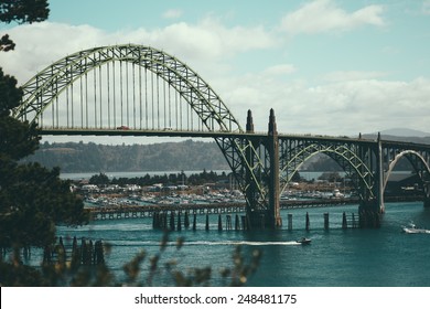 Scene Of A Beautiful Bridge In Oregon.