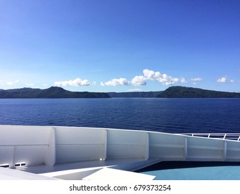 Scene of the crater of Garove Island from a cruise ship, Papua New Guinea. - Shutterstock ID 679373254
