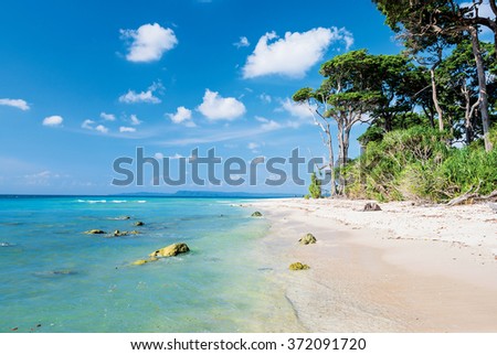 scene at laxmanpur beach, Neil Island, Andaman and Nicobar, India 