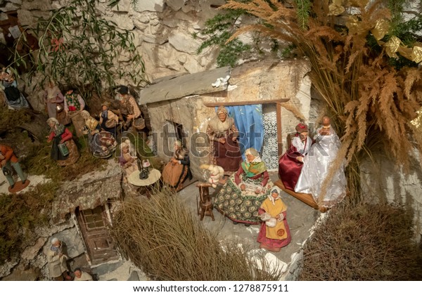 Scene Life Provencal Christmas Crib Made Stock Photo Edit Now