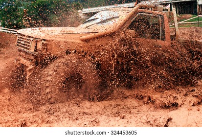  Scene Of Mud Splash In Off-road Racing.