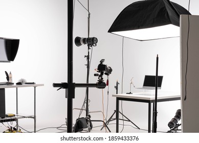 scene of Product photography session in professional photostudio - Shutterstock ID 1859433376
