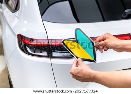 Scene to put a beginner mark on a car