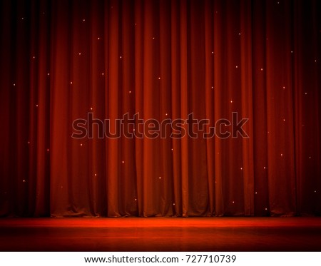 scene, a red curtain theater