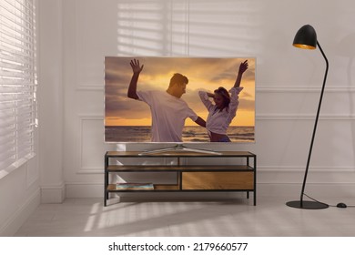 Scene Of Romantic Movie On TV In Room