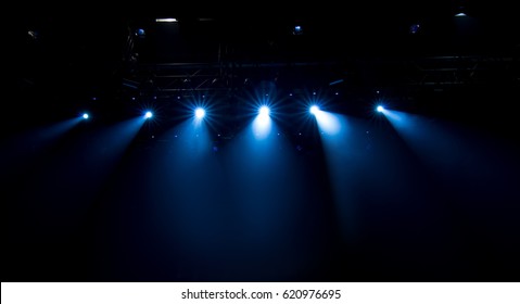 Scene, Stage Light With Colored Spotlights