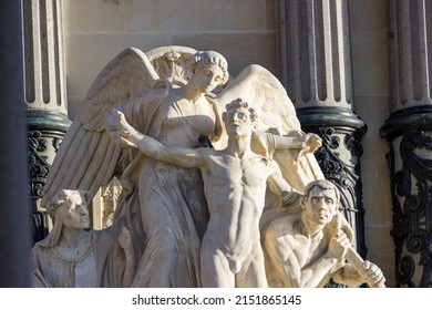 Scene Of Statues, El Retiro Park.