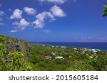 A scene of vast landscape shot from the top of the bluff in Cayman Brac