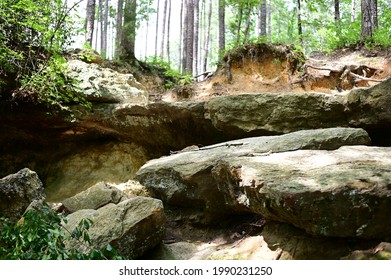 Sceneries From The Peachtree  Rock Heritage Preserve In Lexington County, SC, USA