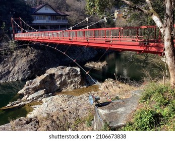 Scenery Along The Ure River In Horaikyo At Yuya Onsen