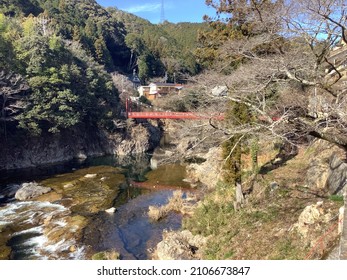 Scenery Along The Ure River In Horaikyo At Yuya Onsen