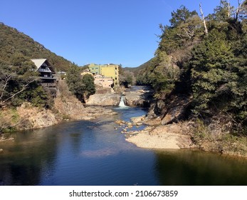 Scenery Along The Ure River In Horaikyo At Yuya Onsen