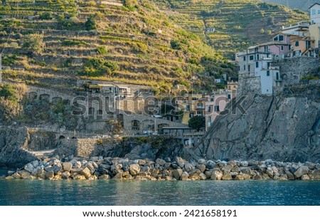 Similar – Image, Stock Photo Scenery around Manarola, a small town at a coastal area named Cinque Terre in Liguria, located in the northwest of Italy