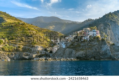 Similar – Image, Stock Photo Scenery around Manarola, a small town at a coastal area named Cinque Terre in Liguria, located in the northwest of Italy