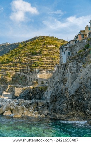 Similar – Image, Stock Photo Scenery around Manarola, a small town at a coastal area named Cinque Terre in Liguria, located in the northwest of Italy