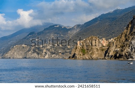 Similar – Image, Stock Photo Scenery around Manarola, a small town at a coastal area named Cinque Terre in Liguria, located in the northwest of Italy