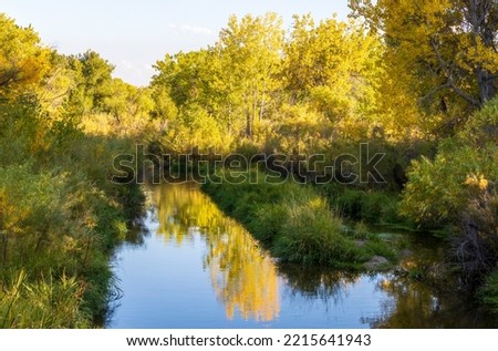 Scenery Autumn landscape in Cherry Creek Valley Ecological Park, Centennial, Colorado
