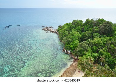 Scenery Of A Beach From High Angle View