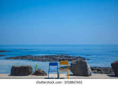 The Scenery Of The Blue Jeju Beach.