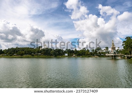 Scenery of Buddhist temple complex in Cam mountain in An Hao Commune, Tinh Bien District of An Giang Province, Vietnam