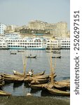 Scenery of the Buriganga riverbank in Sadarghat in Dhaka, the capital of Bangladesh